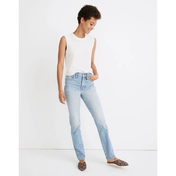 Madewell Jeans Perfect Vintage Full Length 26x29 Light Wash Stretch High Rise - Picture 1 of 16